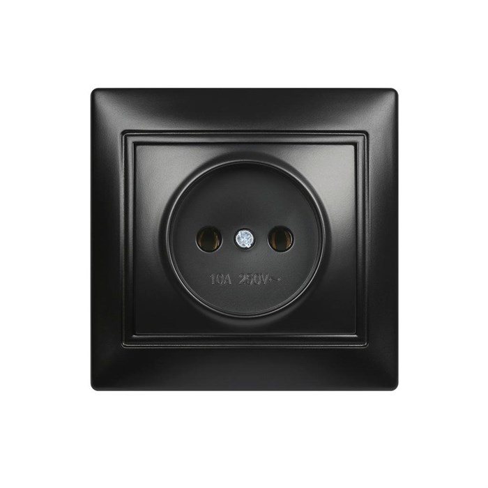 Розетка 1-местная без заземления 10А черная, "Венера" (SBE-01b-10-S1-N-c) SBE-01b-10-S1-N-c - фото 125