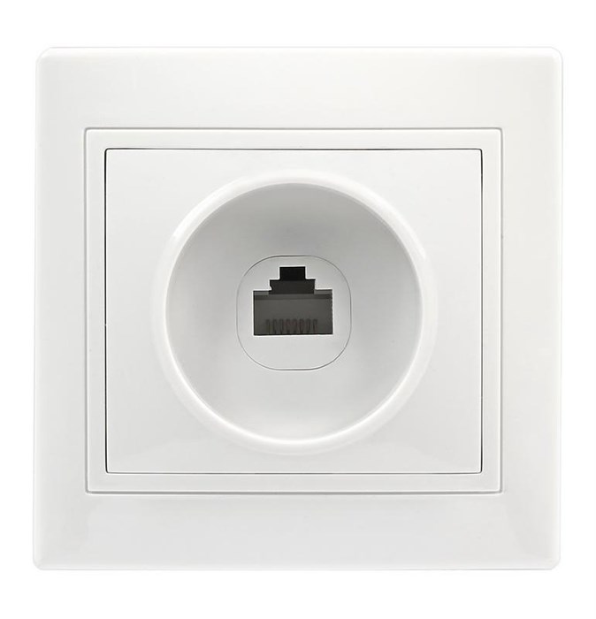 Розетка компьютерная RJ-45 1-местная белая "Венера" (SBE-01w-S1-RJ) SBE-01w-S1-RJ - фото 1295