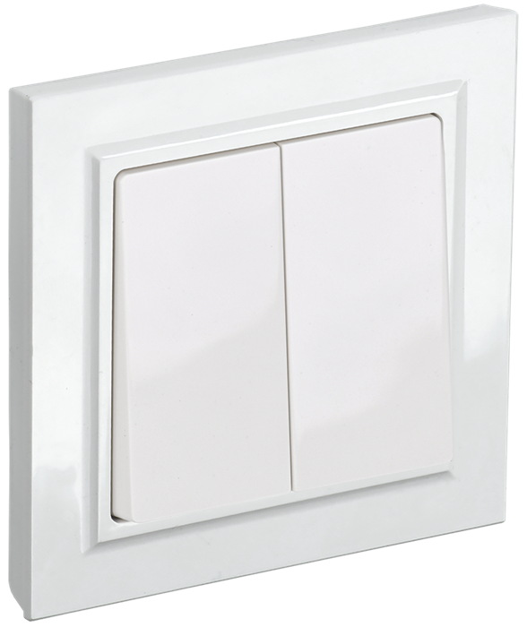 Выключатель BRITE 2-клавишный 10А в сборе ВСР10-2-0-БрБ белый IEK BR-V20-0-10-K01-F - фото 1368