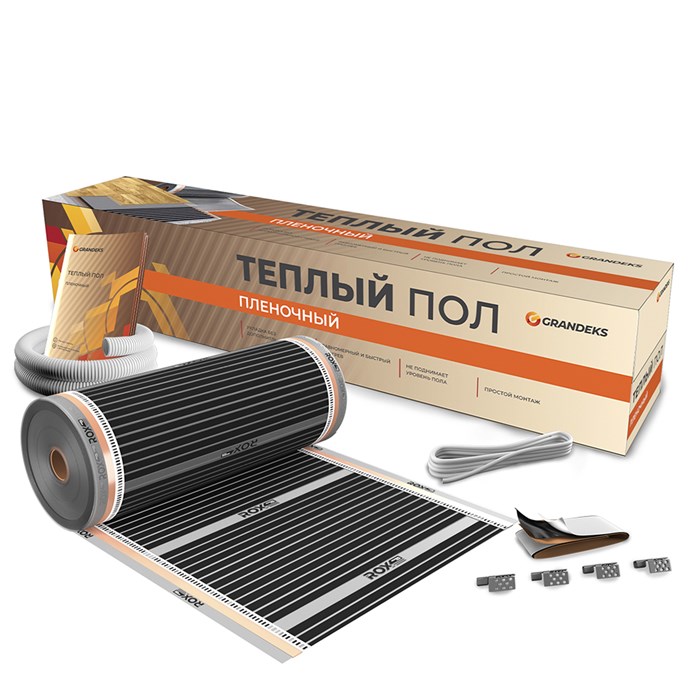 Комплект нагревательного пленочного пола Grandeks 0220 - 1,0 м², 220Вт/м², (0,5х2м) 0220 - фото 1446