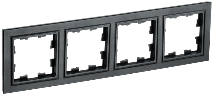 BRITE Рамка 4-местная РУ-4-БрЧ черный IEK BR-M42-K02 - фото 335