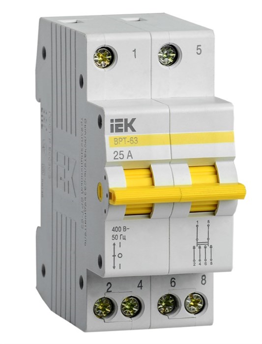 Трехпозиционный переключатель 2Р 25А ВРТ-63 IEK MPR10-2-025 - фото 3488