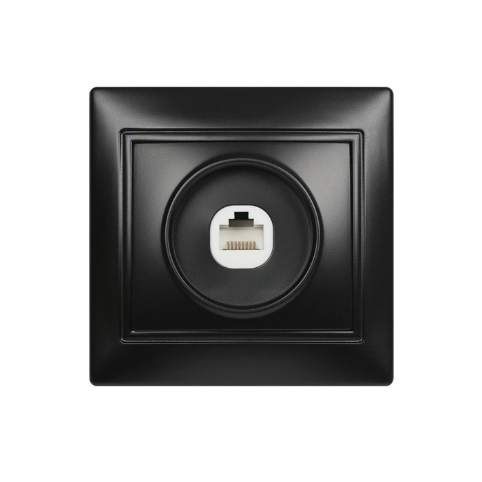 Розетка компьютерная RJ-45 1-местная черная "Венера" (SBE-01b-S1-RJ) SBE-01b-S1-RJ - фото 359