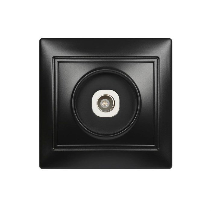 Розетка телевизионная 1-местная 75Ом  5-862МГц черная "Венера" (SBE-01b-S1-TV) SBE-01b-S1-TV - фото 424