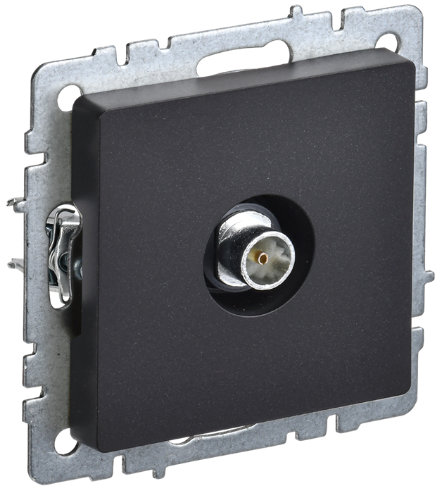 BRITE Розетка TV оконечная РТВ11-0-БрЧ черный IEK BR-A10-O-K02 - фото 4453
