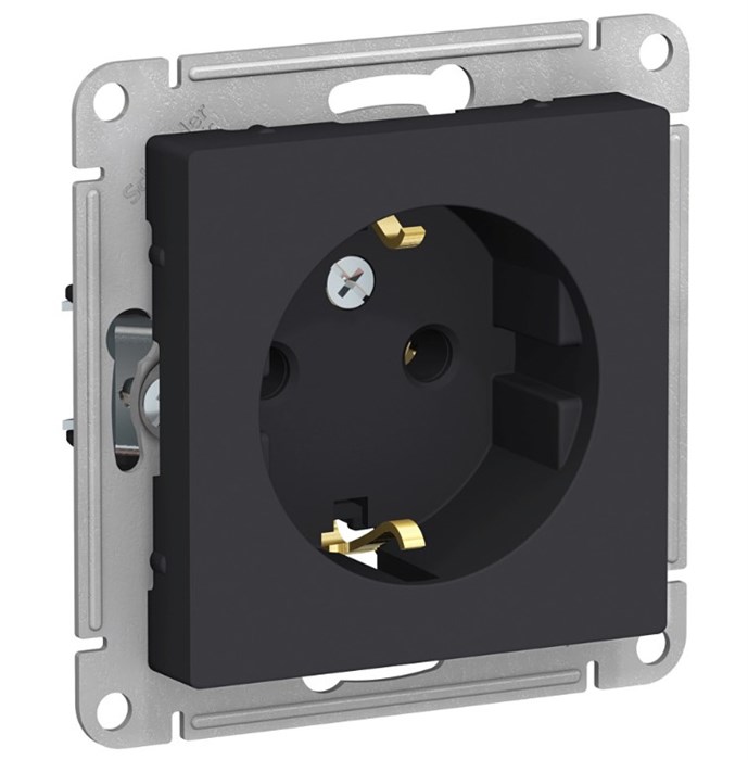 Розетка 1гн с З/К с/у карбон механизм 16А AtlasDesign Systeme Electric ATN001043 - фото 46258