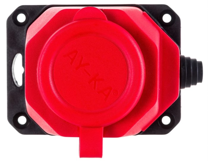 Колодка настенная с заглушкой каучук 16А AY-KA(КРАСНАЯ) 5510001 - фото 5389