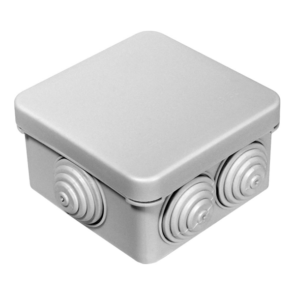Коробка распаячная квадратная для открытой проводки 70х70х40, 6 вводов, IP55 Goldex GX 3001 - фото 5595