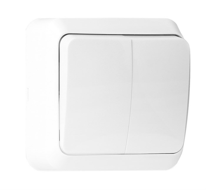 Выключатель 2-клавишный 10а белый "юпитер" sbe-03w-10-sw2-0 - фото 5721