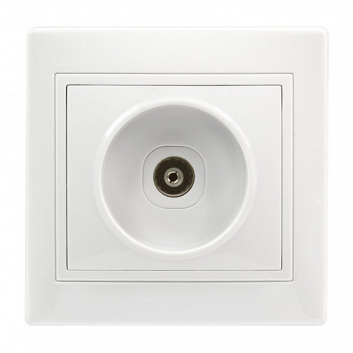 Розетка телевизионная 1-местная 75Ом  5-862МГц белая "Венера" (SBE-01w-S1-TV) SBE-01w-S1-TV - фото 6142