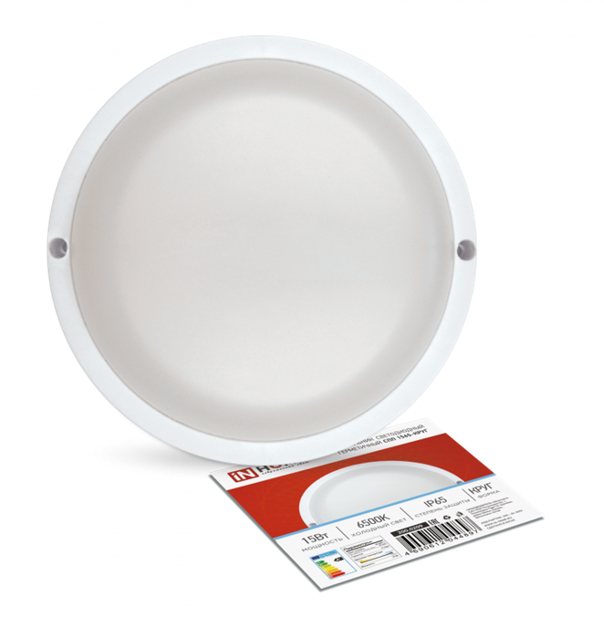 Светильник светодиод герметичный СПП 15Вт 6500К 1350Лм IP65 1565-КРУГ ЖКХ IN HOME (1/40) 4690612044897 - фото 6205