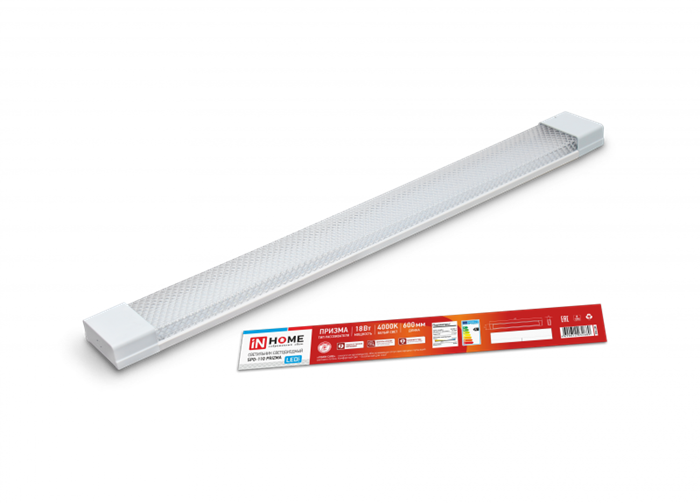 Светильник светодиодный SPO-110 PRIZMA 18Вт 230В 4000К 1500Лм 600мм IP40 IN HOME 4690612032689 - фото 6223