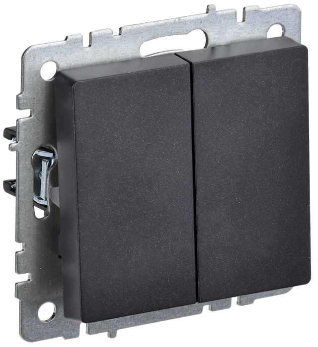 BRITE Выключатель 2-клавишный проходной 10А ВС10-2-6-БрЧ черный IEK BR-V22-0-10-K02 - фото 622