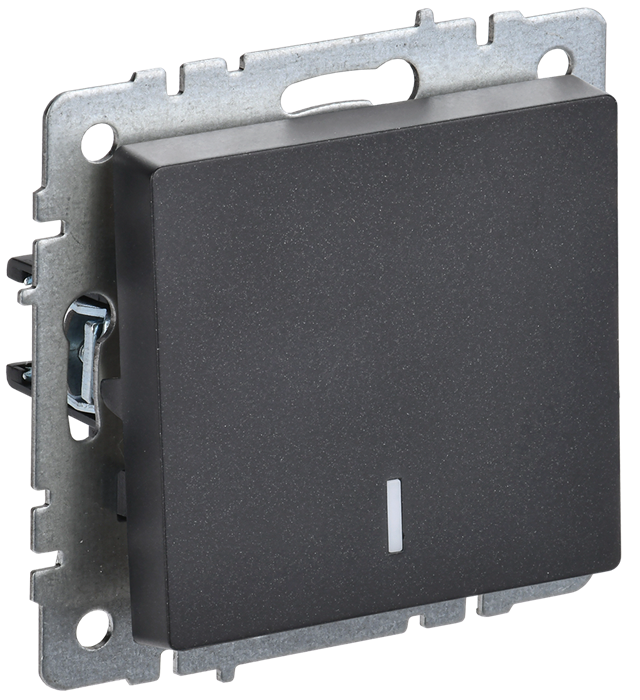 BRITE Выключатель 1-клавишный с индикацией 10А ВС10-1-1-БрЧ черный IEK BR-V10-1-10-K02 - фото 651