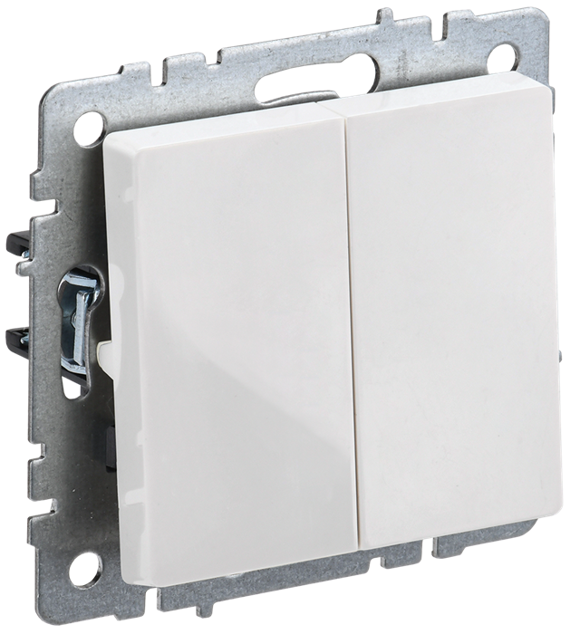 BRITE Выключатель 2-клавишный 10А ВС10-2-0-БрБ белый IEK BR-V20-0-10-K01 - фото 65