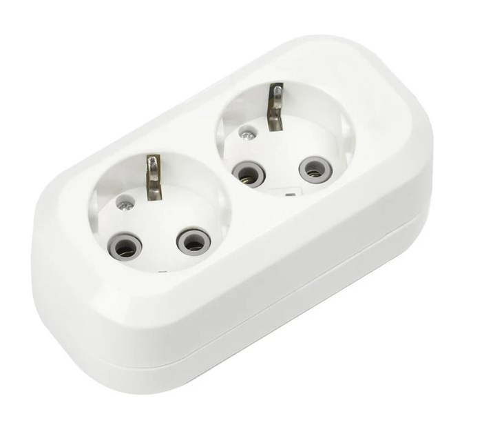 Колодка 2 гнезда 16А/3,5кВт c заземлением (SBE-16-2-00-Z) SBE-16-2-00-Z - фото 6651