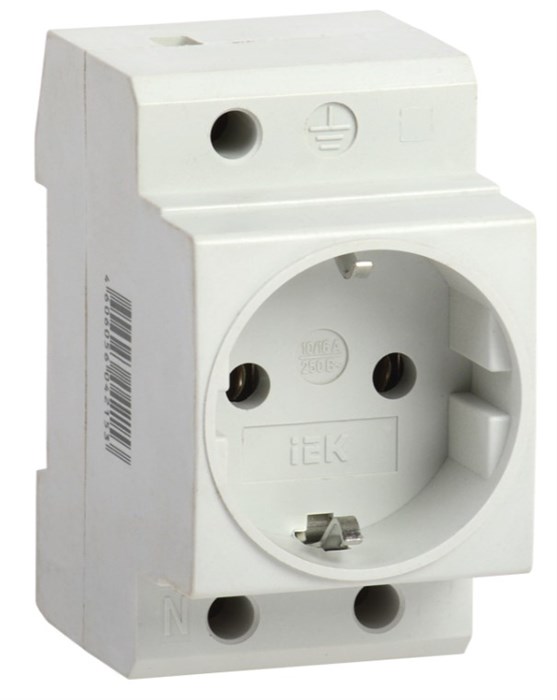 Розетка РАр10-3-ОПс заземлением на DIN-рейку IEK MRD10-16 - фото 6765