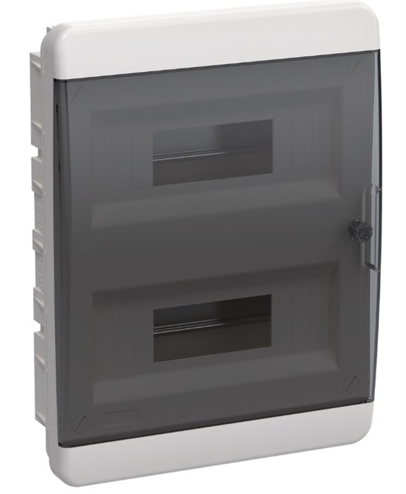 TEKFOR Корпус пластиковый ЩРВ-П-24 IP41 черная прозрачная дверь IEK TF5-KP12-V-24-41-K01-K03 - фото 6954