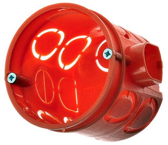 Подрозетник эл. монтажный 68х42 (красный) под БЕТОН Goldex GX 1001 - фото 7442