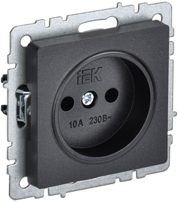 BRITE Розетка 1-местная без заземления без защитных шторок 10А РС10-1-0-БрЧ черный IEK BR-R10-10-K02