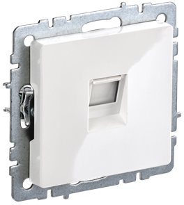 BRITE Розетка компьютерная RJ45 кат.5E РК10-БрБ белый IEK BR-K10-1-K01