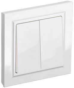 Выключатель BRITE 2-клавишный 10А в сборе ВСР10-2-0-БрБ белый IEK BR-V20-0-10-K01-F