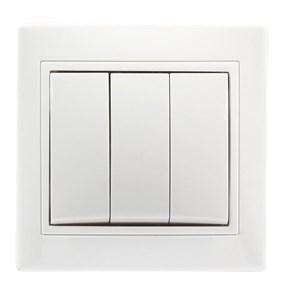 Выключатель 3-клавишный 10А белый "Венера" (SBE-01w-10-SW3-0) SBE-01w-10-SW3-0