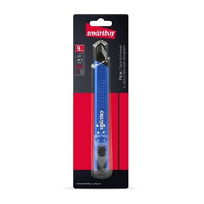 Строительный нож 9мм, отламываемое лезвие, острый торец, алюминиевый корпус, Smart Tools SBT-KNB-9P2