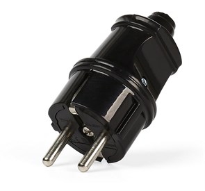 Вилка прямая с/з, черная 16А 250В SmartBuy (1/1) SBE-16-P01-b SBE-16-P01-b