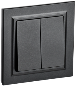 Выключатель BRITE 2-клавишный 10А в сборе ВСР10-2-0-БрЧ черный IEK BR-V20-0-10-K02-F