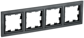 BRITE Рамка 4-местная РУ-4-БрЧ черный IEK BR-M42-K02
