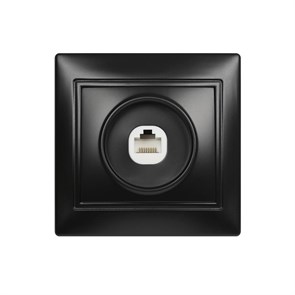 Розетка компьютерная RJ-45 1-местная черная "Венера" (SBE-01b-S1-RJ) SBE-01b-S1-RJ