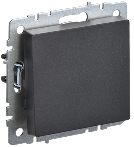 BRITE Выключатель 1-клавишный проходной 10А ВС10-1-6-БрЧ черный IEK BR-V12-0-10-K02