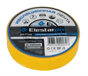 Лента изоляционная пвх "Elestarpro" 19ммх25м желтая IT-0006