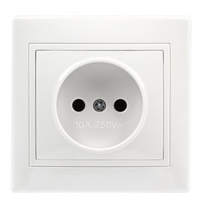 Розетка 1-местная без заземления 10А белая "Венера" (SBE-01w-10-S1-N-c) SBE-01w-10-S1-N-c