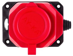 Колодка настенная с заглушкой каучук 16А AY-KA(КРАСНАЯ) 5510001