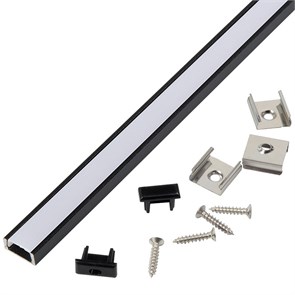 Профиль GAL-GLS-2000-7-16-B черный (2м профиль+2м рассеиватель+ 2 заглушки + 4скобы с шурупами) 523310