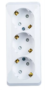 Розетка 3гн с З/К о/у белый 16А IP20 Этюд Systeme Electric (1/9/72) PA16-011B
