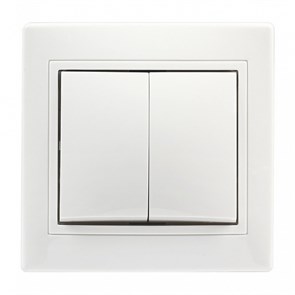 Выключатель 2-клавишный 10А белый "Венера" (SBE-01w-10-SW2-0-c) SBE-01w-10-SW2-0-c