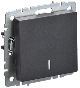 BRITE Выключатель 1-клавишный с индикацией 10А ВС10-1-1-БрЧ черный IEK BR-V10-1-10-K02