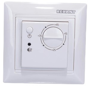 Терморегулятор механический RX-308B (белый) REXANT (совместим с Legrand Valena) 51-0562
