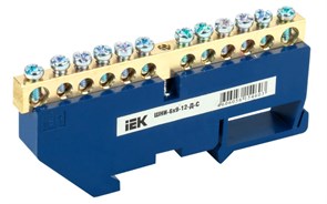 Шина N ноль ШНИ 6х9 на DIN-изоляторе 12-отверстий ШНИ-6х9-12-Д-С IEK YNN10-69-12D-K07