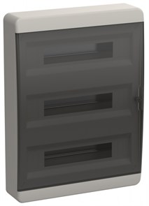 Бокс ЩРН-П-54мод настен пласт бел (дв.прозр) 3 ряда IP41 TEKFOR IEK (1/4) TF5-KP12-N-54-41-K01-K03