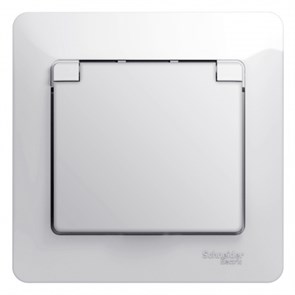 Розетка 1гн с З/К с крыш. шторки с/у белый в сборе 16А Glossa Systeme Electric (1/15) GSL000146