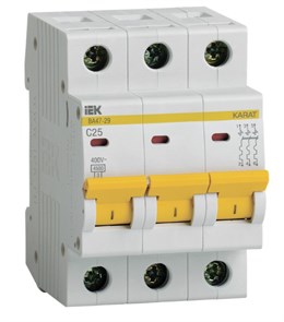 Авт.выкл.ВА47-29 3Р 25А 4,5 кА х-ка С ИЭК MVA20-3-025-C