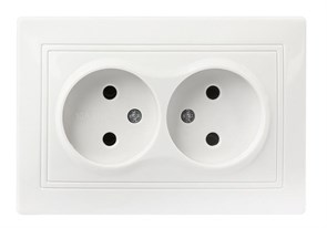 Розетка 2-местная без заземления 10А белая "Венера" (SBE-01w-10-S2-N-c) SBE-01w-10-S2-N-c