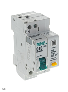 Дифф. автомат 2Р 16А 30мА 4,5кА 1Р+N С ДИФ-103 DEKraft 16052DEK