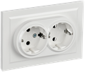 BRITE Розетка 2-местная с заземлением без защитных шторок 16А в сборе РС12-3-БрБ белый IEK BR-R21-16-K01-F - фото 1146