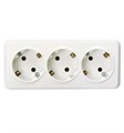 Розетка 3-местная 16А с заземлением белая "Юпитер" SBE-03w-16-S3-Z - фото 119