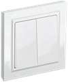 Выключатель BRITE 2-клавишный 10А в сборе ВСР10-2-0-БрБ белый IEK BR-V20-0-10-K01-F - фото 1368